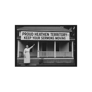 Proud Heathen Territory Outdoor Rug | Unique Patio Mat | Religious Humor Decor | Funny Yard Rug | Garden Accessory