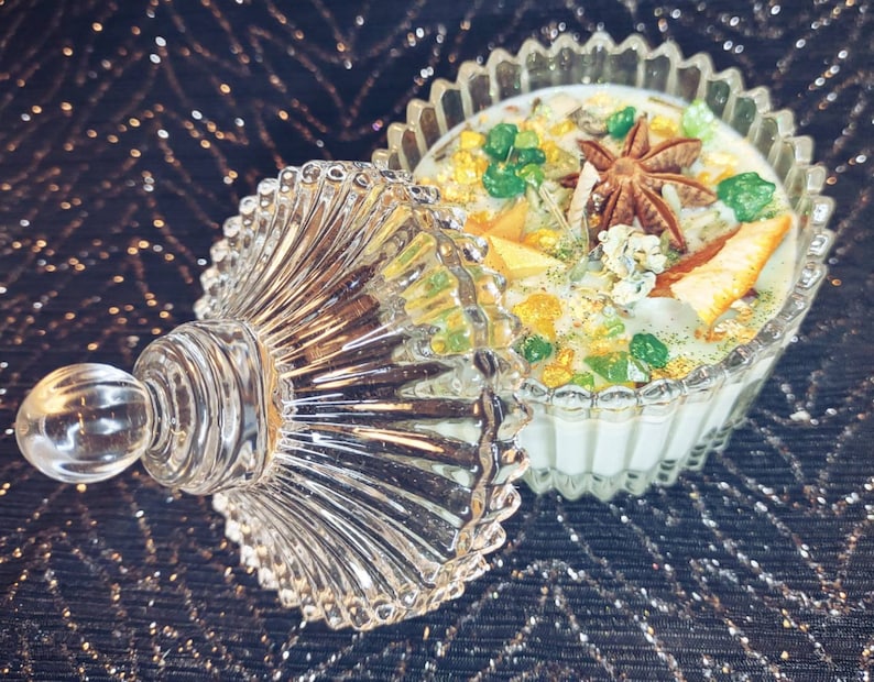 Money Bowl Kit: Abundance Spell with Candle, Wealth Salt & Rice, Tealight Refills, and Crystals image 9