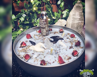 The Magician Study Candle: Exam Success with Spell Bottle & Crystals