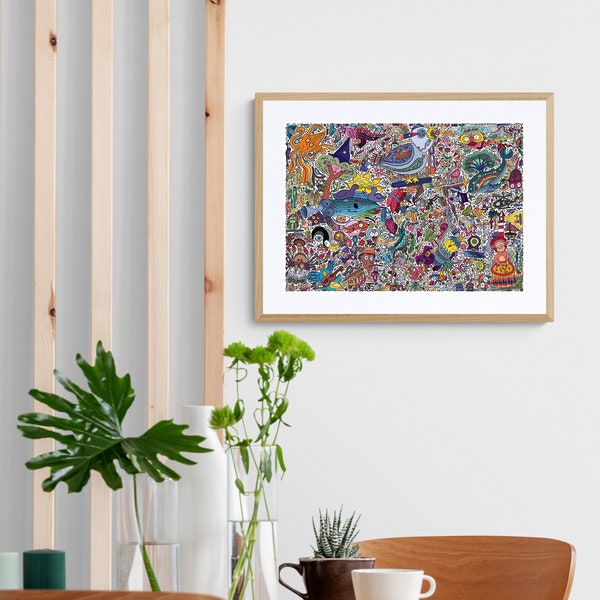 Wimmelbild - A2 Digitaldruck in limitierter Auflage / Druck / Print / Poster / Plakat / WolkensteinArt