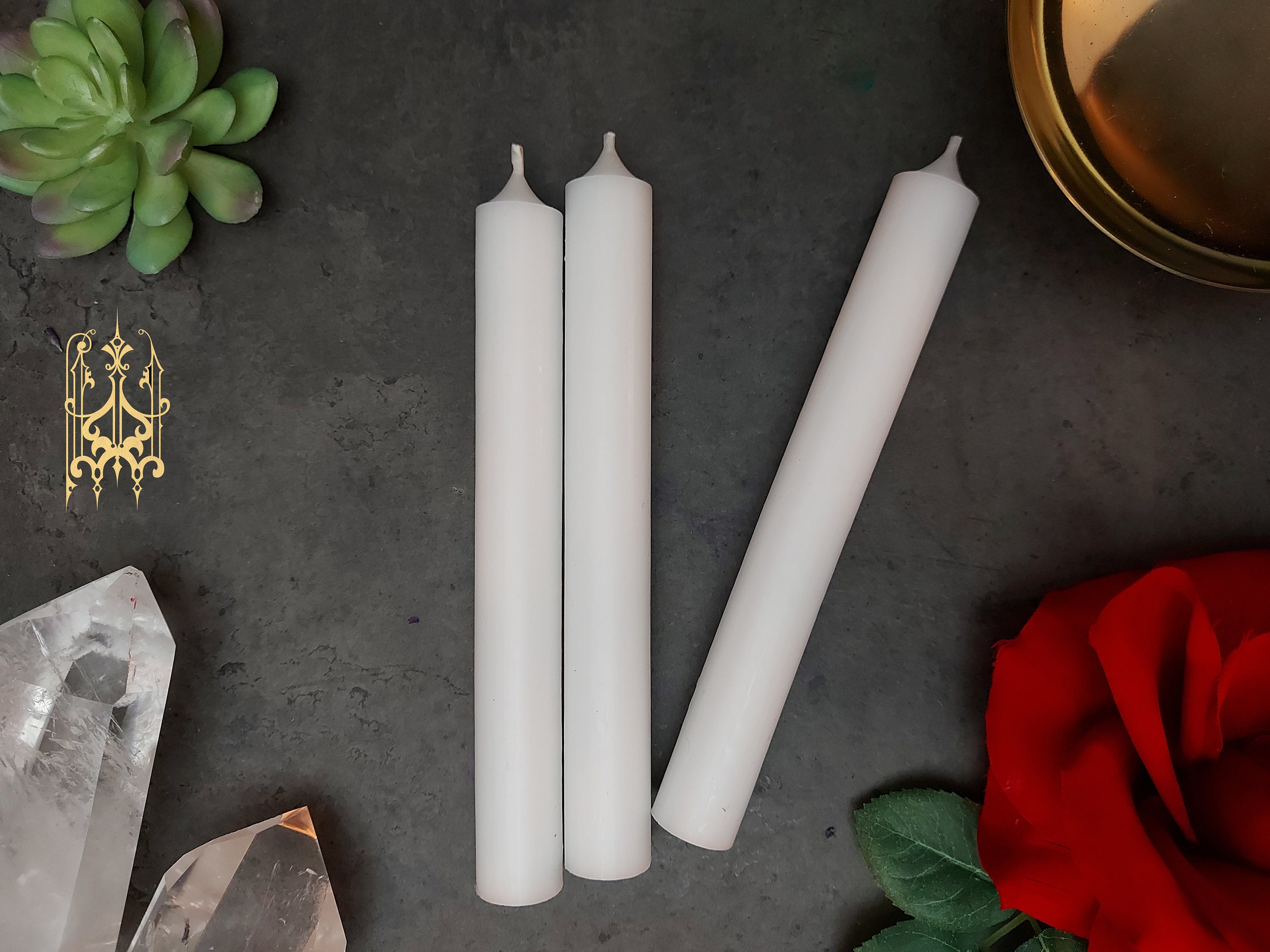 White Solid colored stick candle 180mm x 22mm highly cleaned Etsy