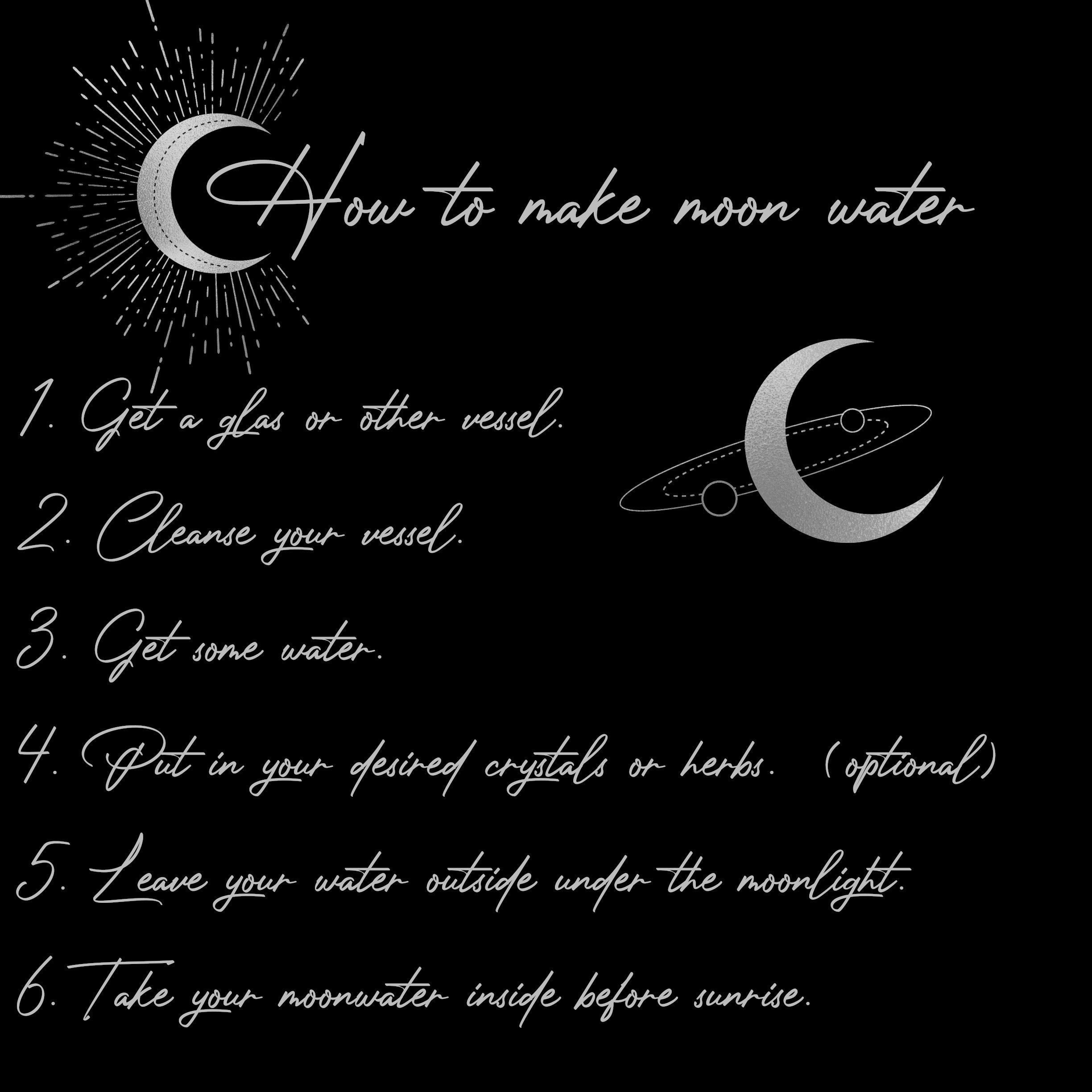 DIY Set Moon Water Charged Under the Full Moon Witchcraft Etsy