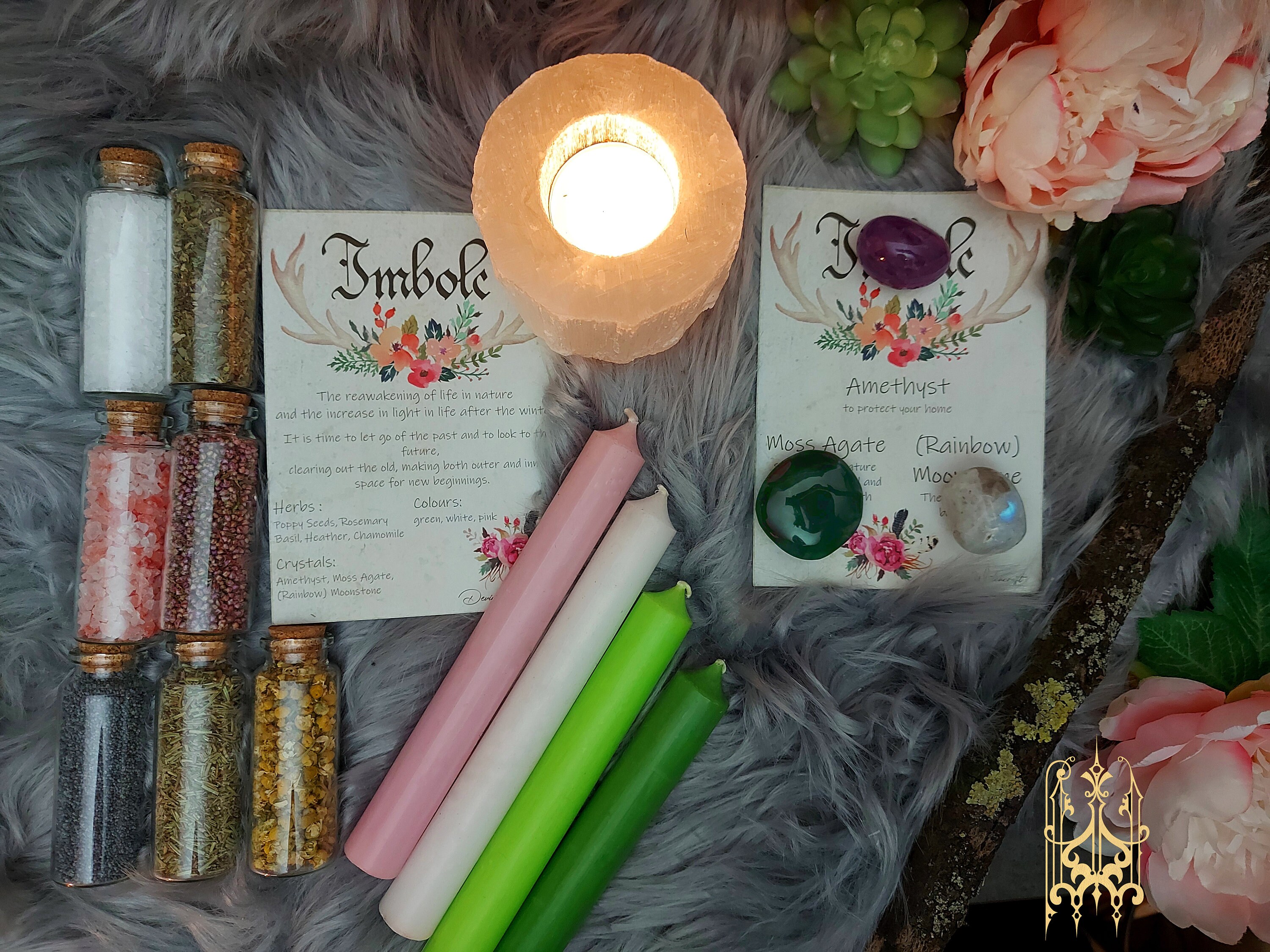 Big Imbolc Set / Candlemas Witchcraft Herbs Candles & Etsy