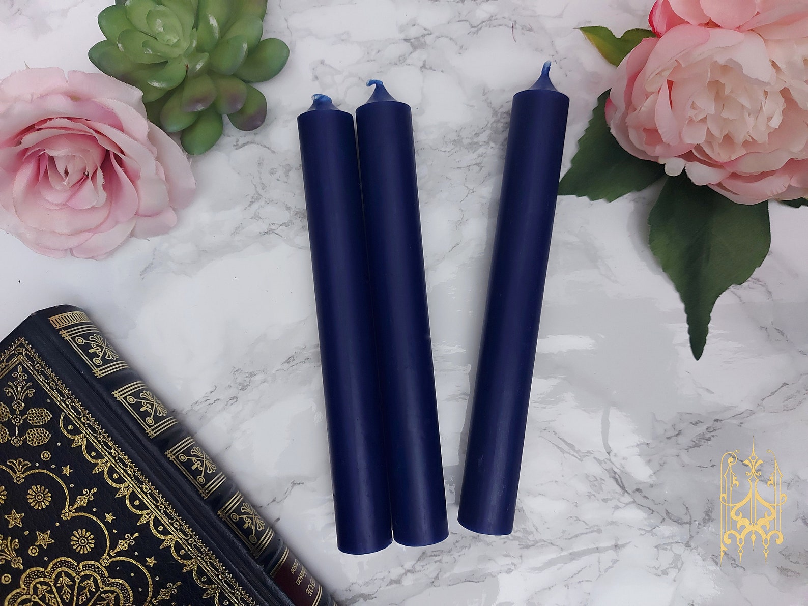 Dark Blue Solid coloured stick candle 180mm x 22mm highly Etsy