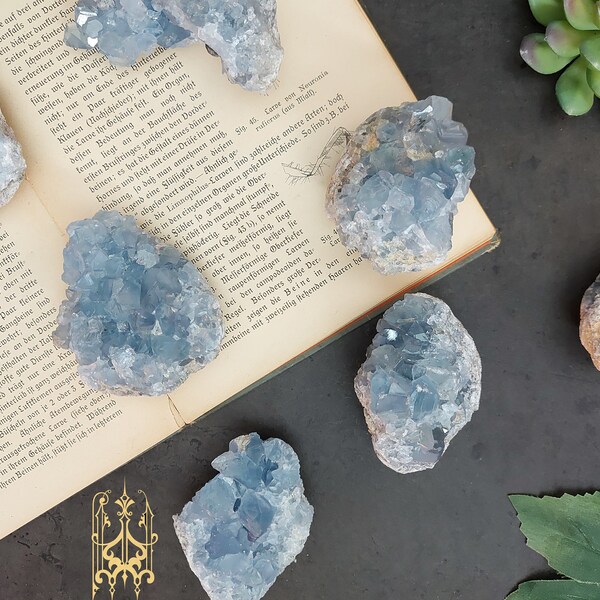 Celestite / Celestine Clusters - witchcraft healing stones