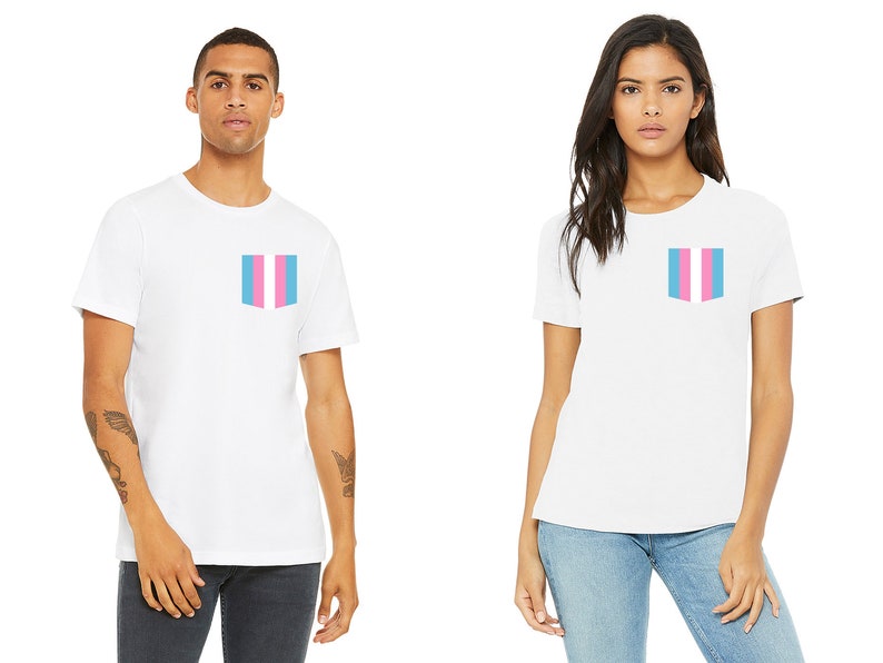 Retro Rainbow Pride Faux Pocket Tee