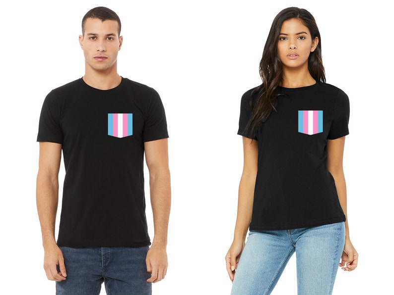 Retro Rainbow Pride Faux Pocket Tee