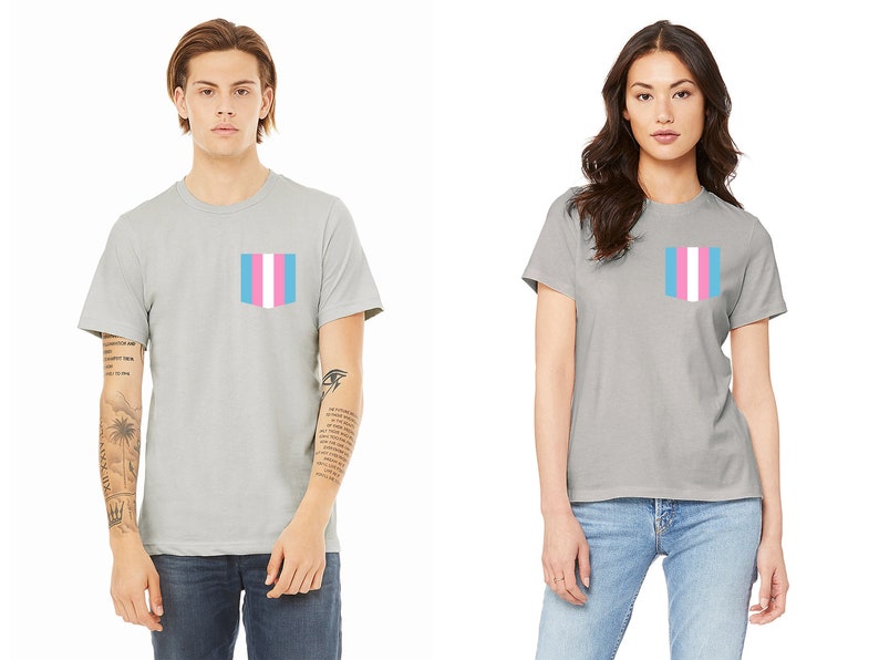 Retro Rainbow Pride Faux Pocket Tee