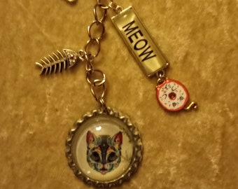 cat lover key chain purse jewelry