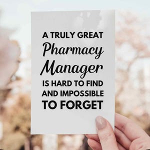Pharmacy Manager Gift Card Printable Appreciation Greeting for Pharmacy Leader Thank You Digital Keepsake for Medical Team Supervisor