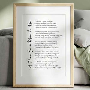 Mom To Be Gedicht Wertschätzung Geschenk Erwartete Mama Poesie Wand Kunst Druck Erste Mal Mama Muttertag Schwangerschaft neue Mutter zu sein druckbare Karte