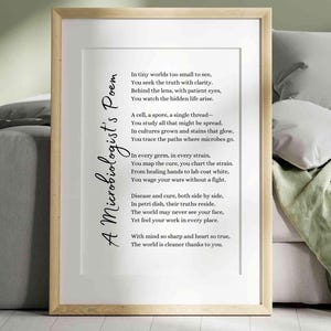 Mikrobiologe Gedicht Geschenk Science Lab Poetry Wand Kunst Druck Wissenschaftler Wertschätzung Geschenk Danke Geschenk Mikrobiologie druckbare Karte