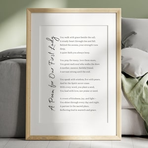 First Lady Poem Gift Card Pastor’s Wife Printable Wall Art Appreciation Gift Church Leader Spiritual Woman Thank You Keepsake Ministry Decor