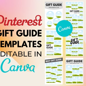 12 Pinterest Gift Guide Canva Templates, Pinterest Templates Bundle, Customizable Bloggers Influencers Pins, Affiliate Marketing Posts