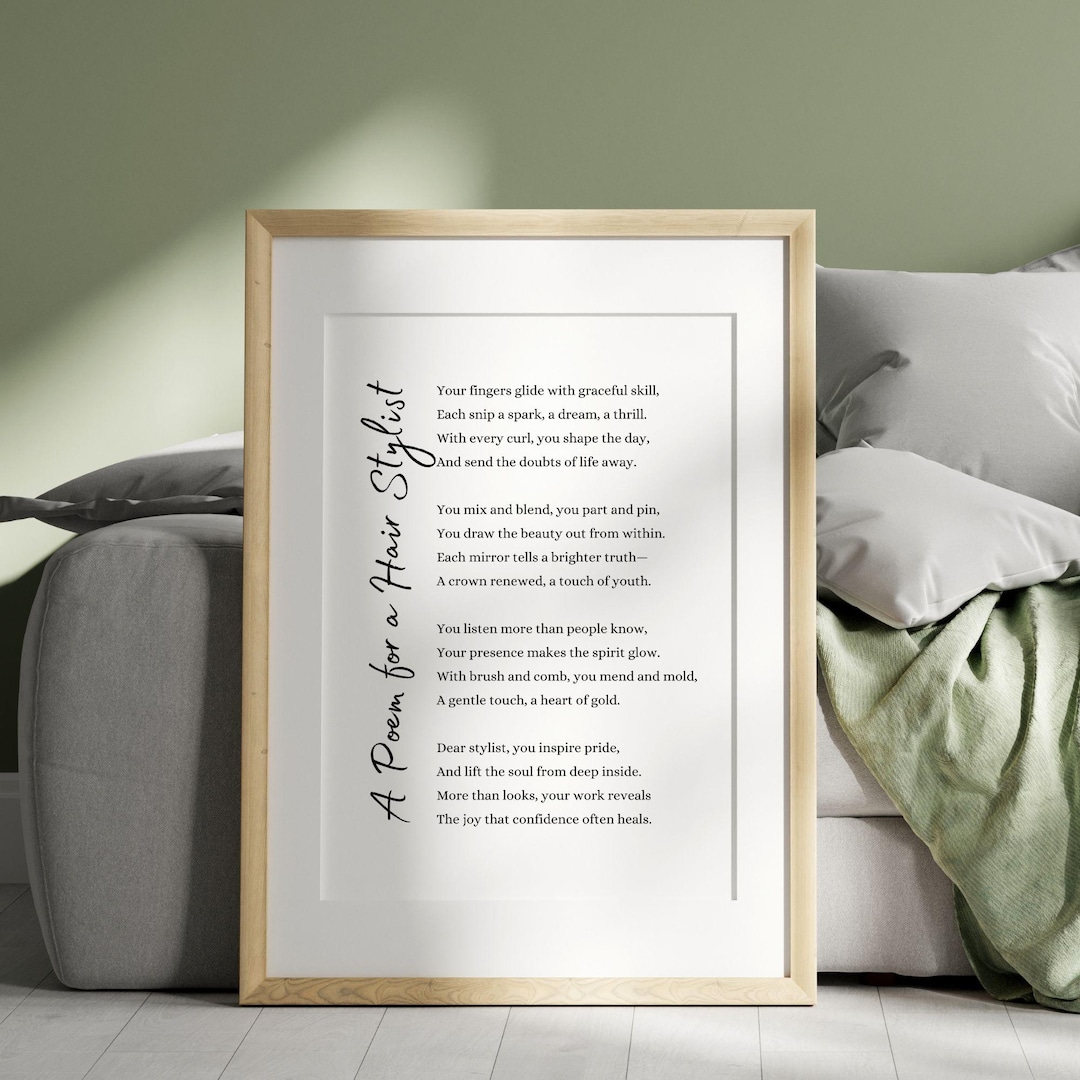 Hair Stylist Poem Gift Card Printable Wall Art Appreciation Gift for — free download