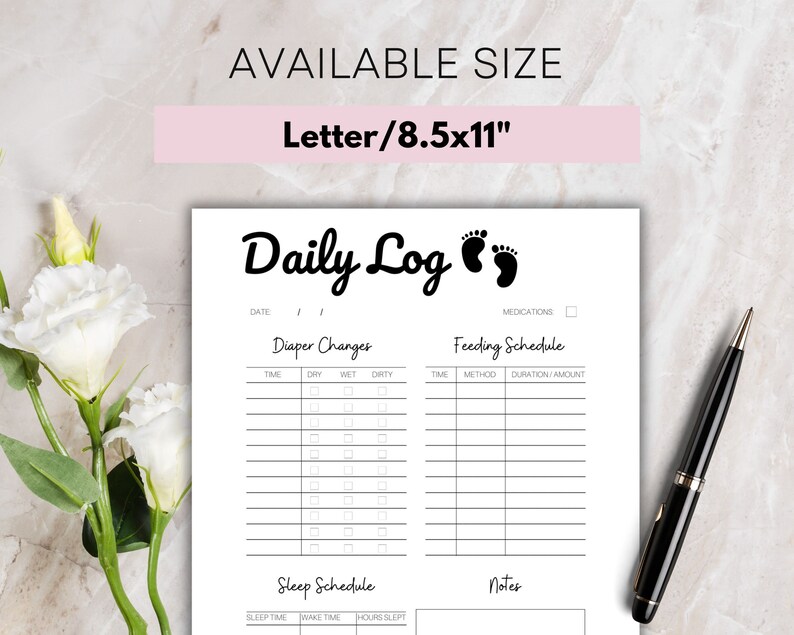Daily Baby Tracking Printable, Newborn / Infant / Toddler Tracker ...