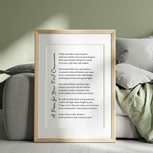Poesia per la Prima Comunione, carta regalo, stampabile, decorazione da parete, ricordo sentimentale, regalo religioso per la Prima Comunione, per bambino o bambina, decorazione per cerimonia.