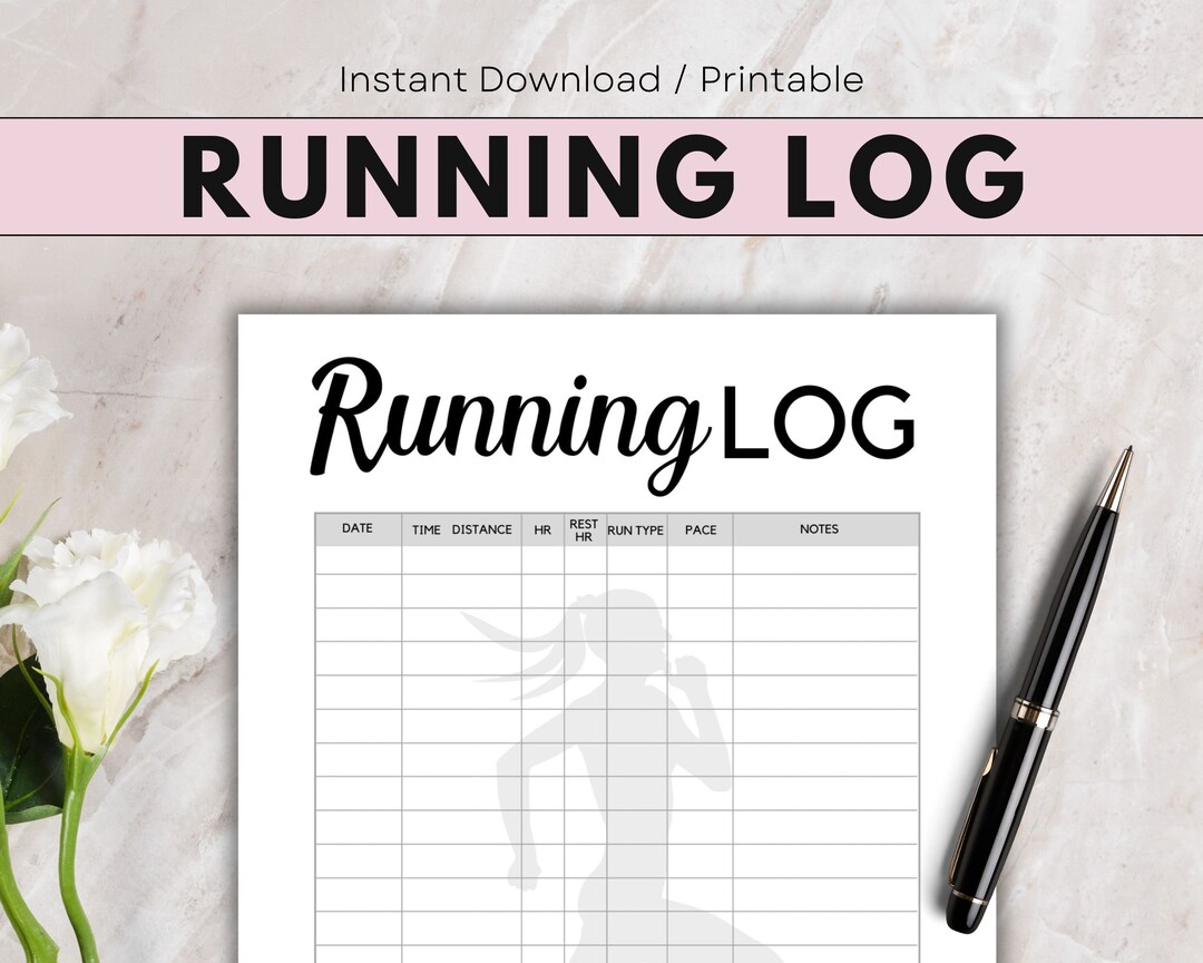 Running Log Printable for Women Cardio Training Journal - Etsy