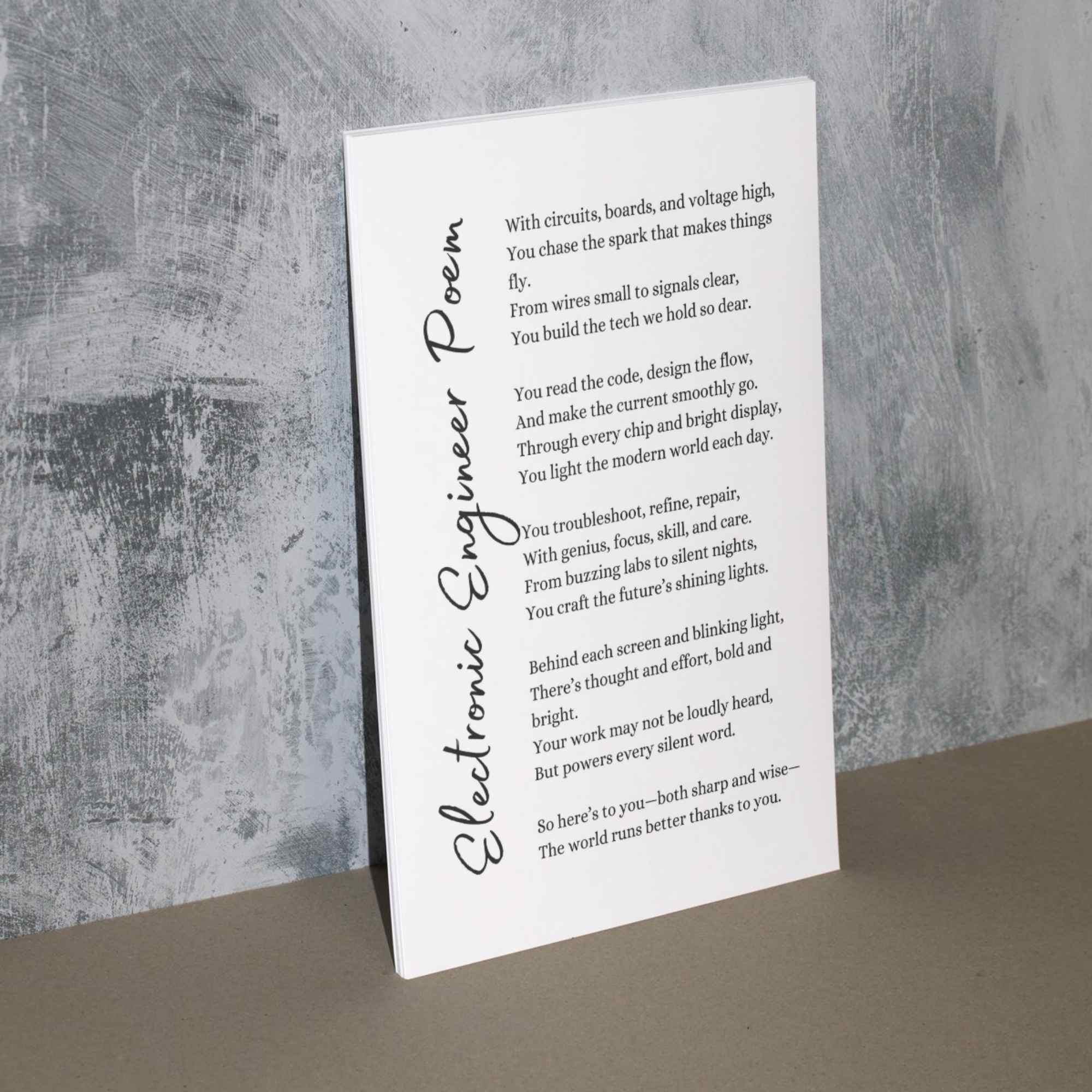 Electronic Engineer Poem Gift for Electrical Engineering Student ...