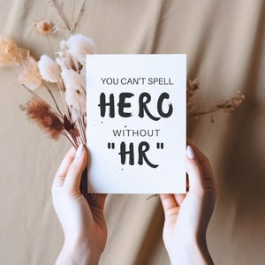 Human Resources afdrukbare kaart, HR collega cadeau, HR waardering cadeau, wenskaart, digitale download