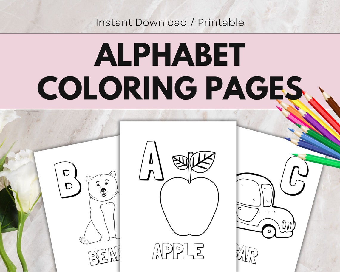 Alphabet Coloring Pages Abc Coloring Printable for Kids - Etsy