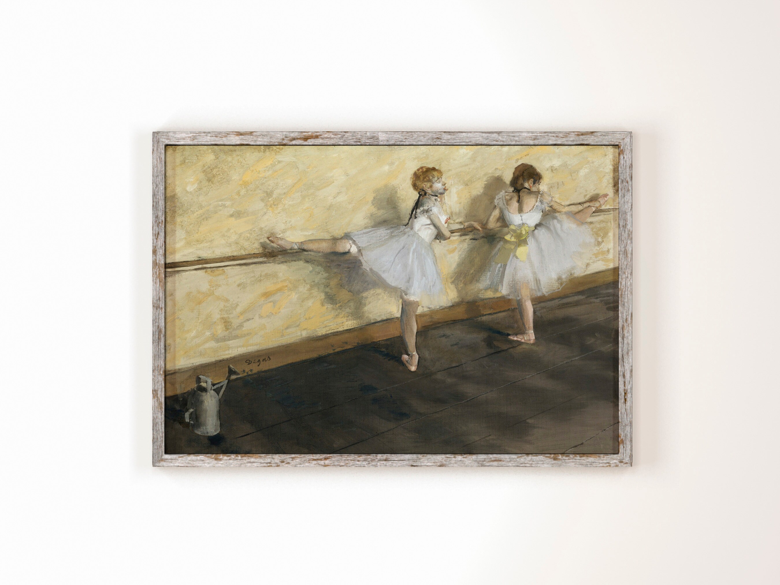 Degas Ballerinas at the Barre Painting – Vintage Impressionist