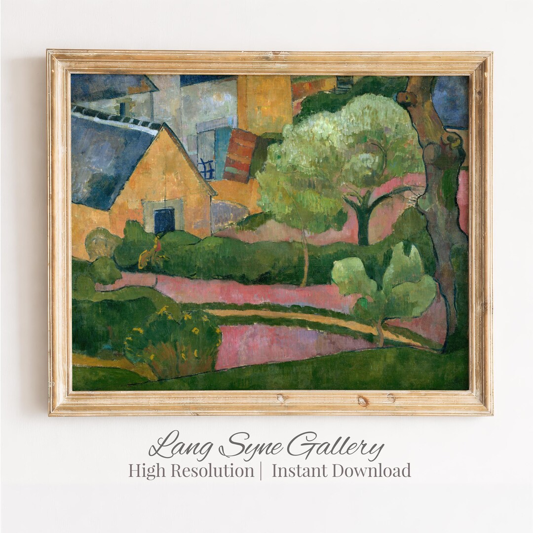 Rustic Cottagecore Garden Printable - Vintage Cottage Painting, Moody ...