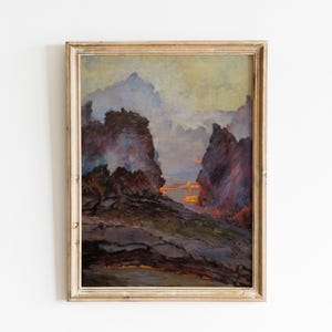 Moody oil painting, 19th century art, vintage printable art