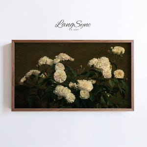 Frame TV | White flowers landscape TV Art | Digital Download