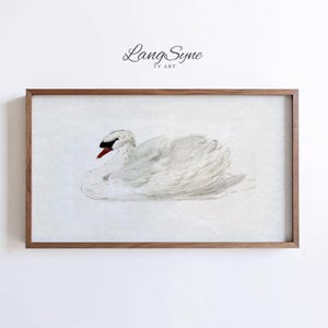 Antique Swan Painting for Samsung Frame TV (Digital Download)