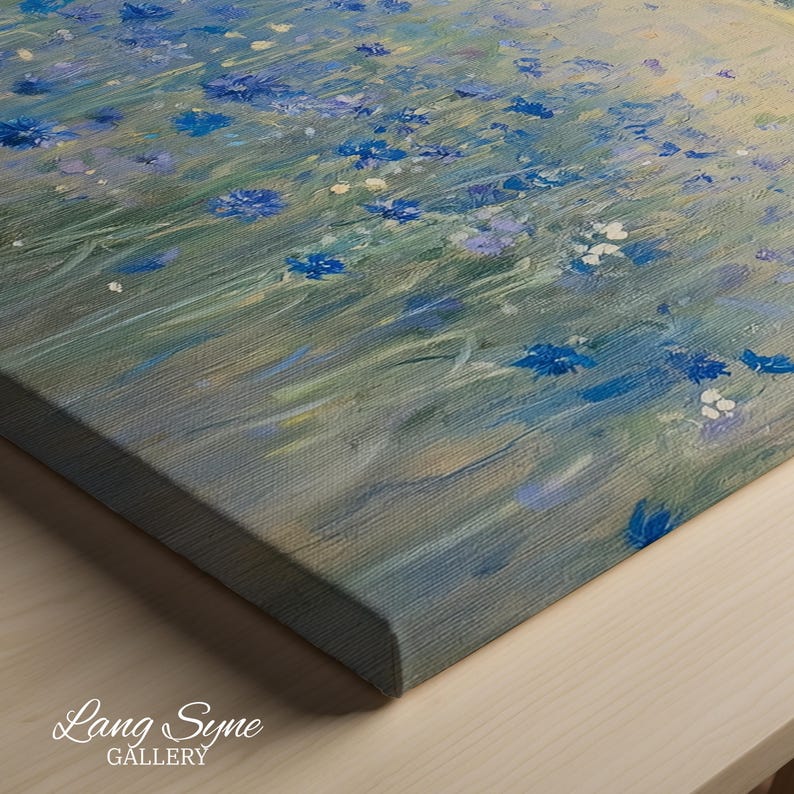 Cottagecore Cornflower Meadow Printable - Vintage Wildflowers in Sunlit ...