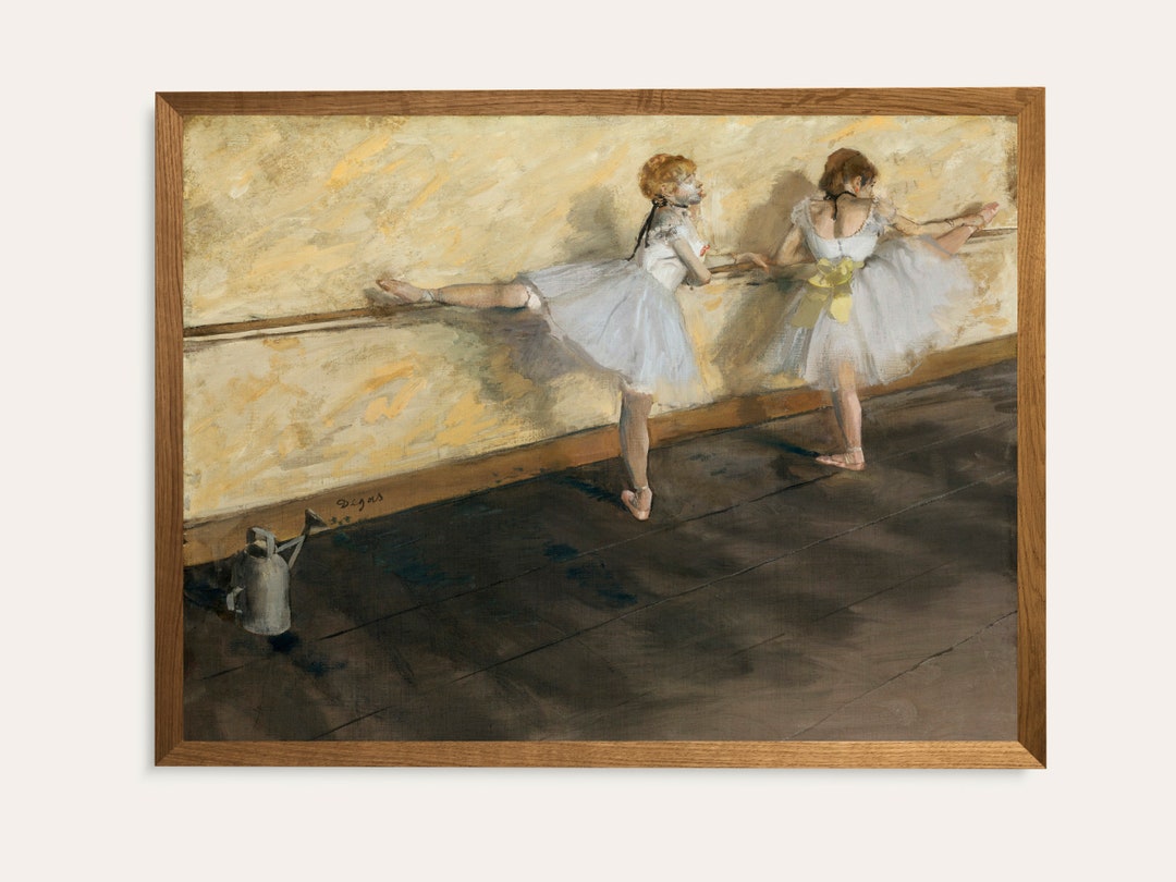 Degas Ballerinas at the Barre Painting – Vintage Impressionist