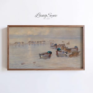 Samsung Frame TV / Patos en el agua Paisaje TV Arte / Descarga digital