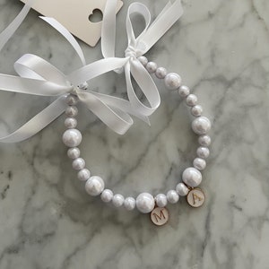 Personalized Pearl Horseshoe Bridal Charm: Wedding Keepsake