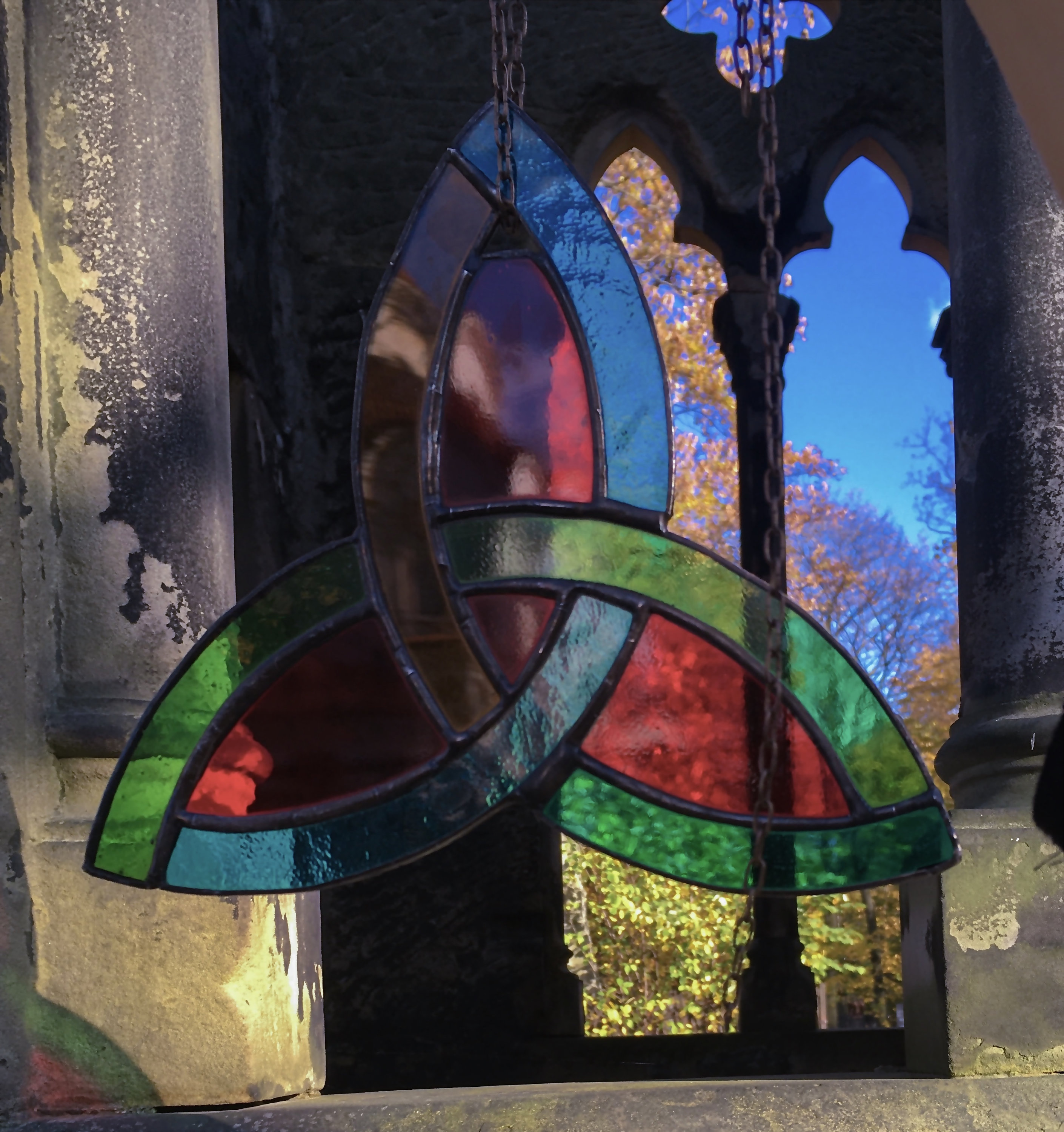 Celtic stained glass window hanging. Stain Glass Suncatcher Etsy