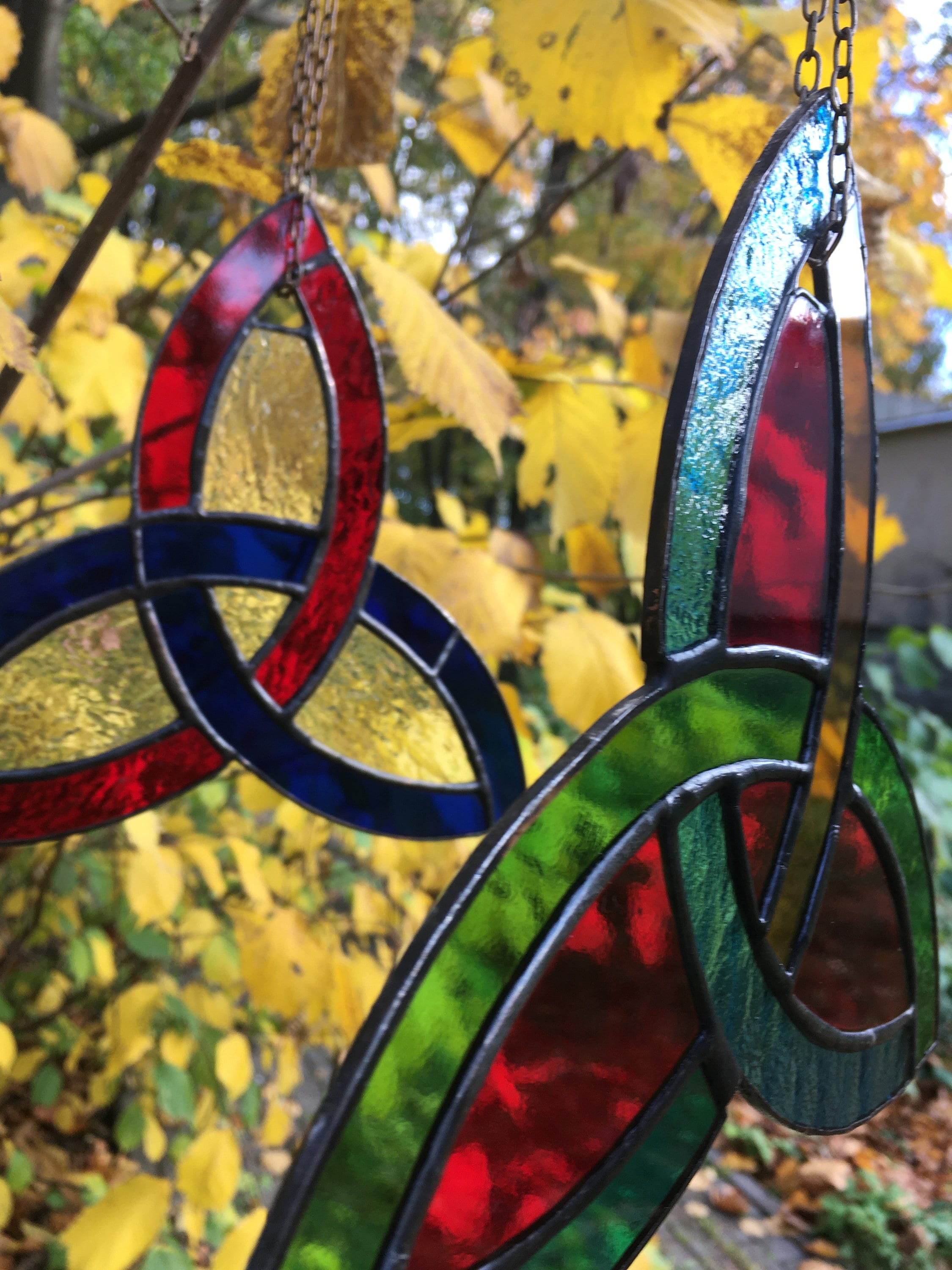 Celtic Stained Glass Window Hanging. Stain Glass Suncatcher Etsy UK
