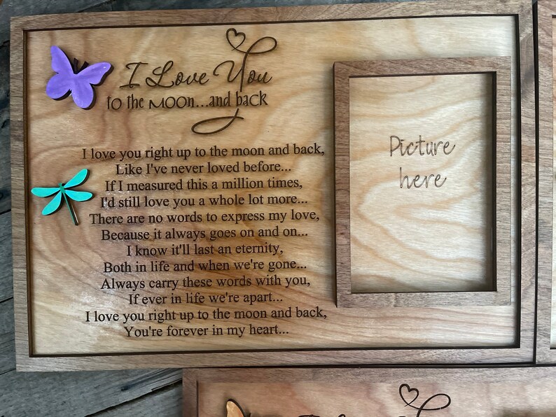 I Love You to the Moon and Back Picture Frame / Memorial Etsy