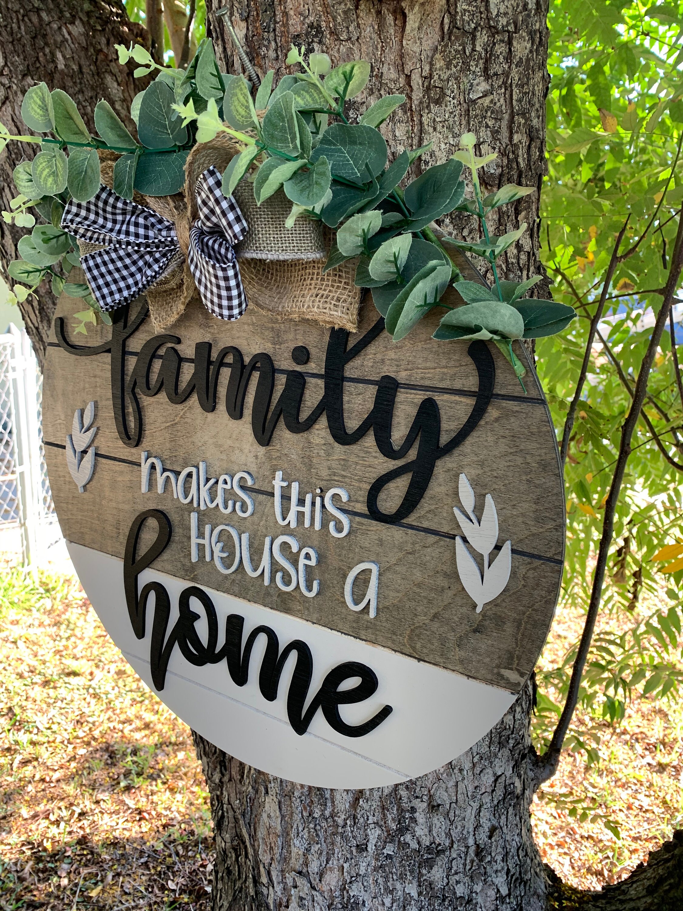 Family Wooden Sign Family Makes This House A Home Etsy