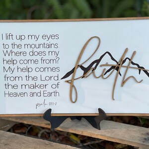 Farmhouse decor Laser engraved 3D all wood signs. Courage, Faith and Love