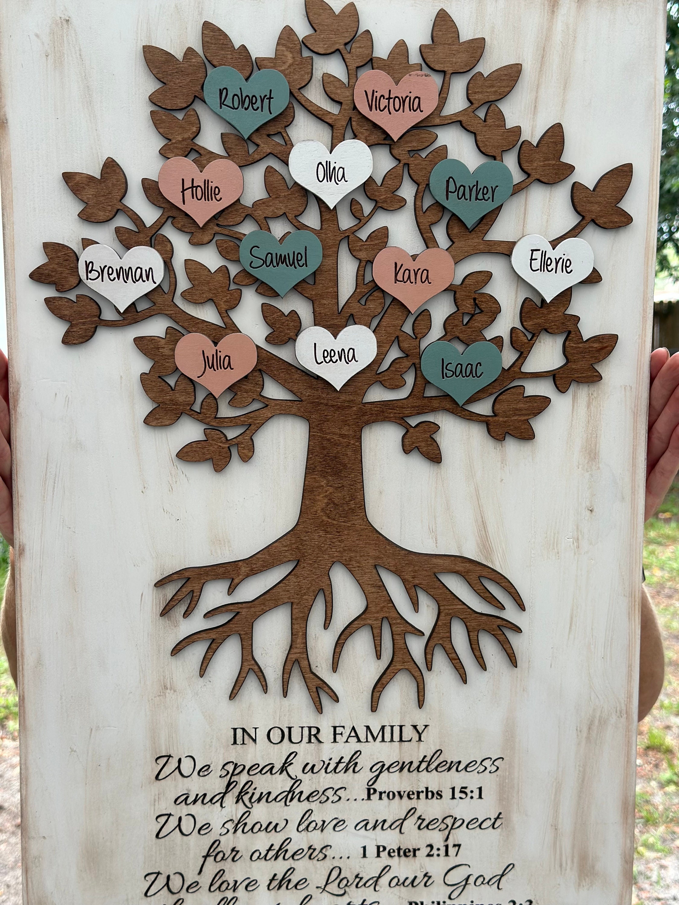 Rustic Family Tree Sign Personalized Rustic Family Tree Sign: Engraved Wood Wall Hanging - Etsy
