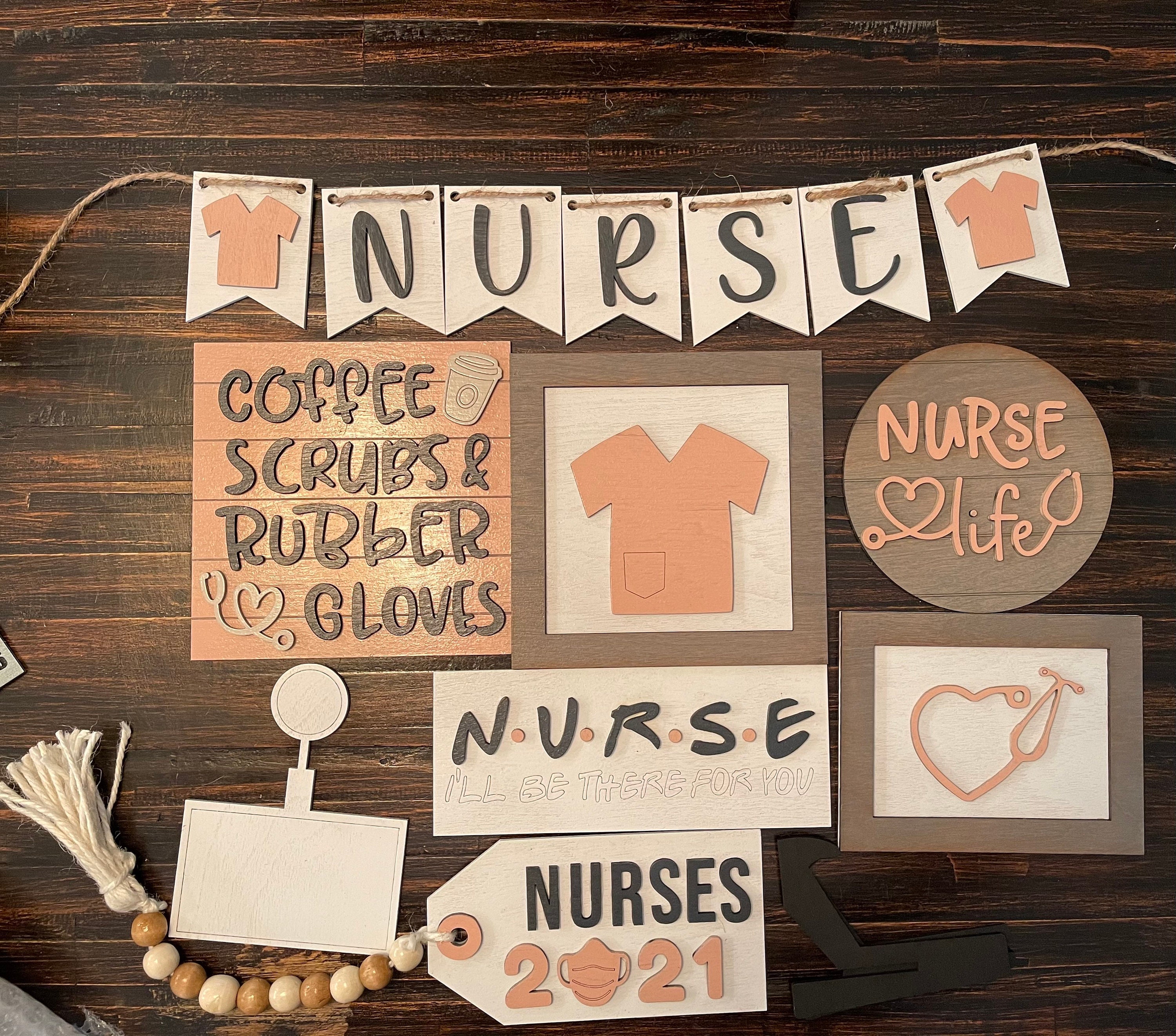 Nurse Life Tier Tray Set Etsy