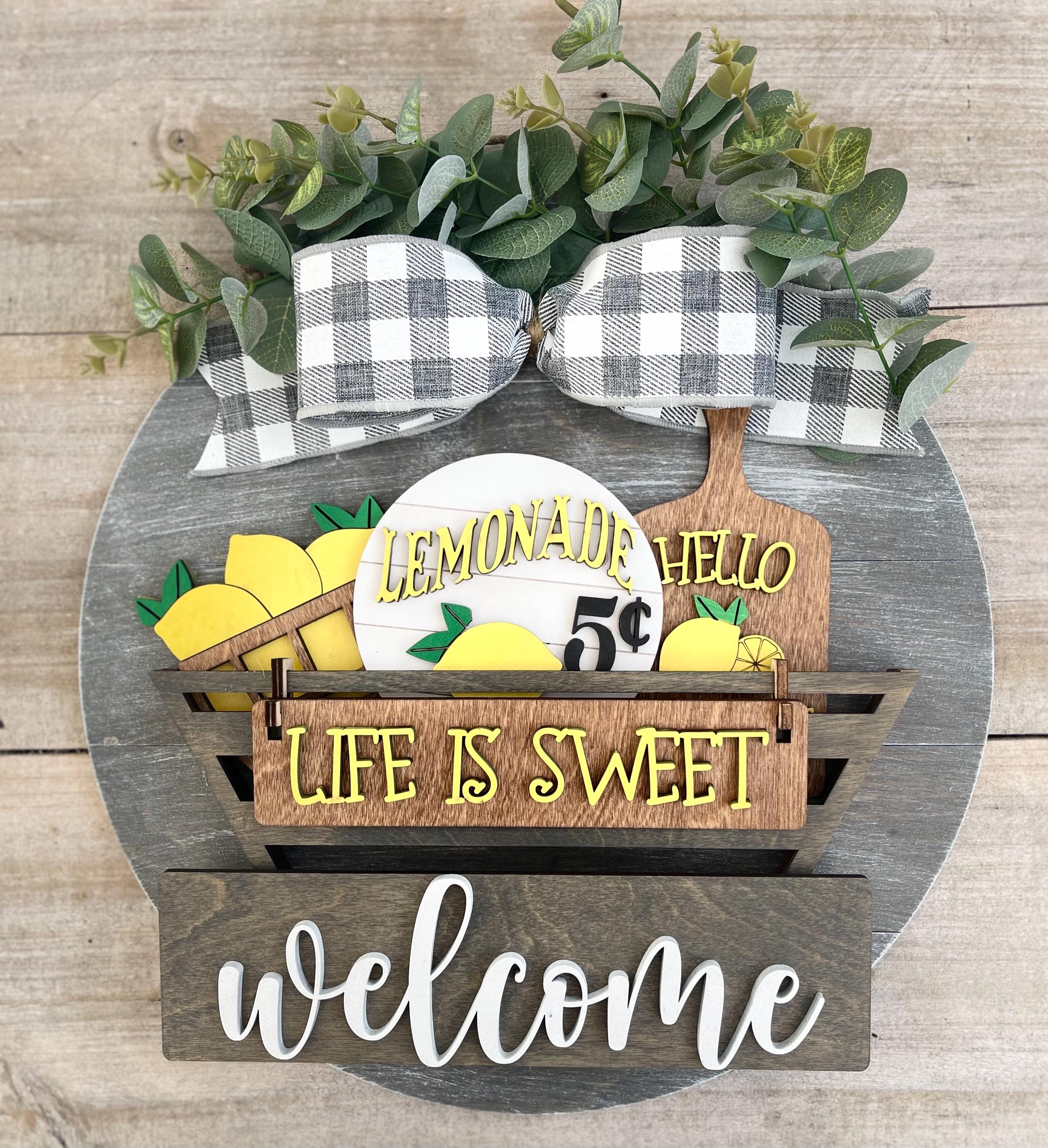 Interchangeable Basket Door Hanger: Welcome Sign, 15/18/20