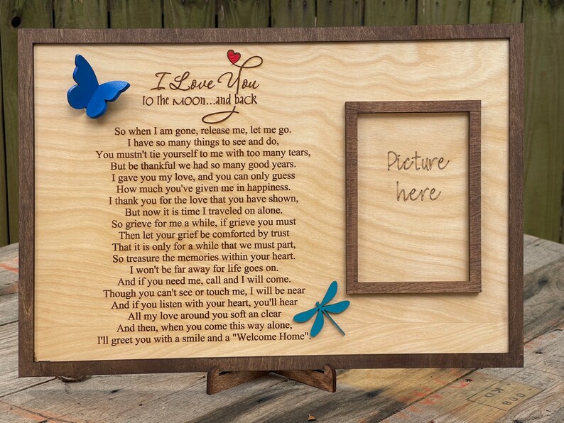 I Love You to the Moon and Back Picture Frame / Memorial Etsy