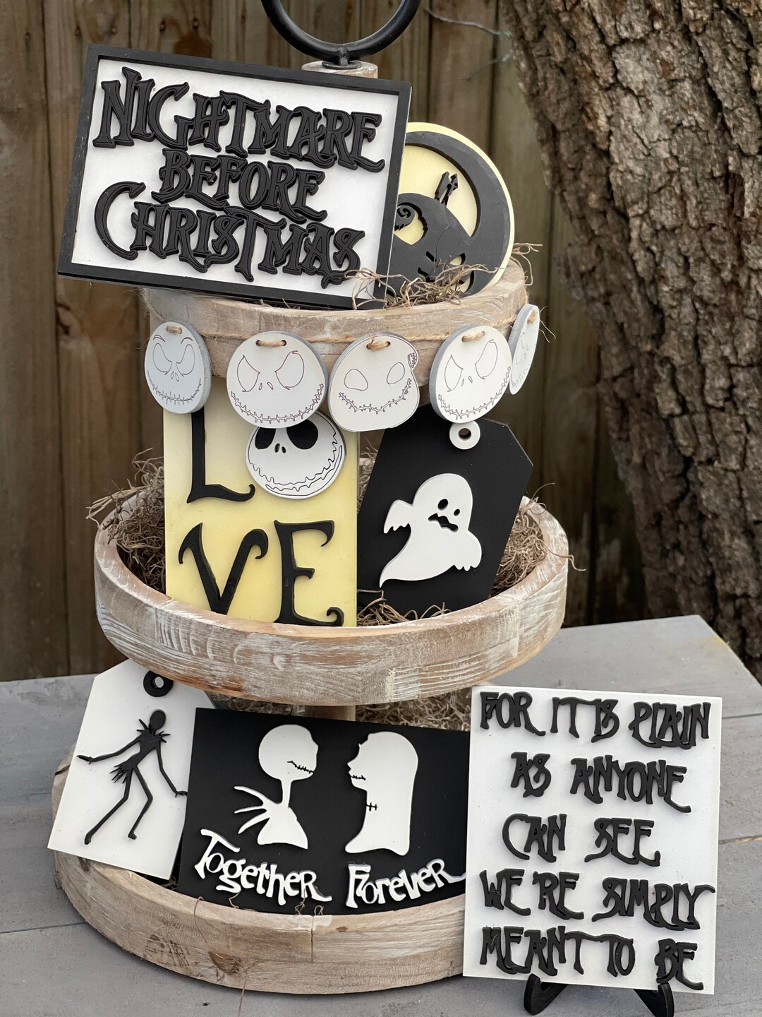 Nightmare Before Christmas Tier Tray Set / Halloween / Farmhouse
