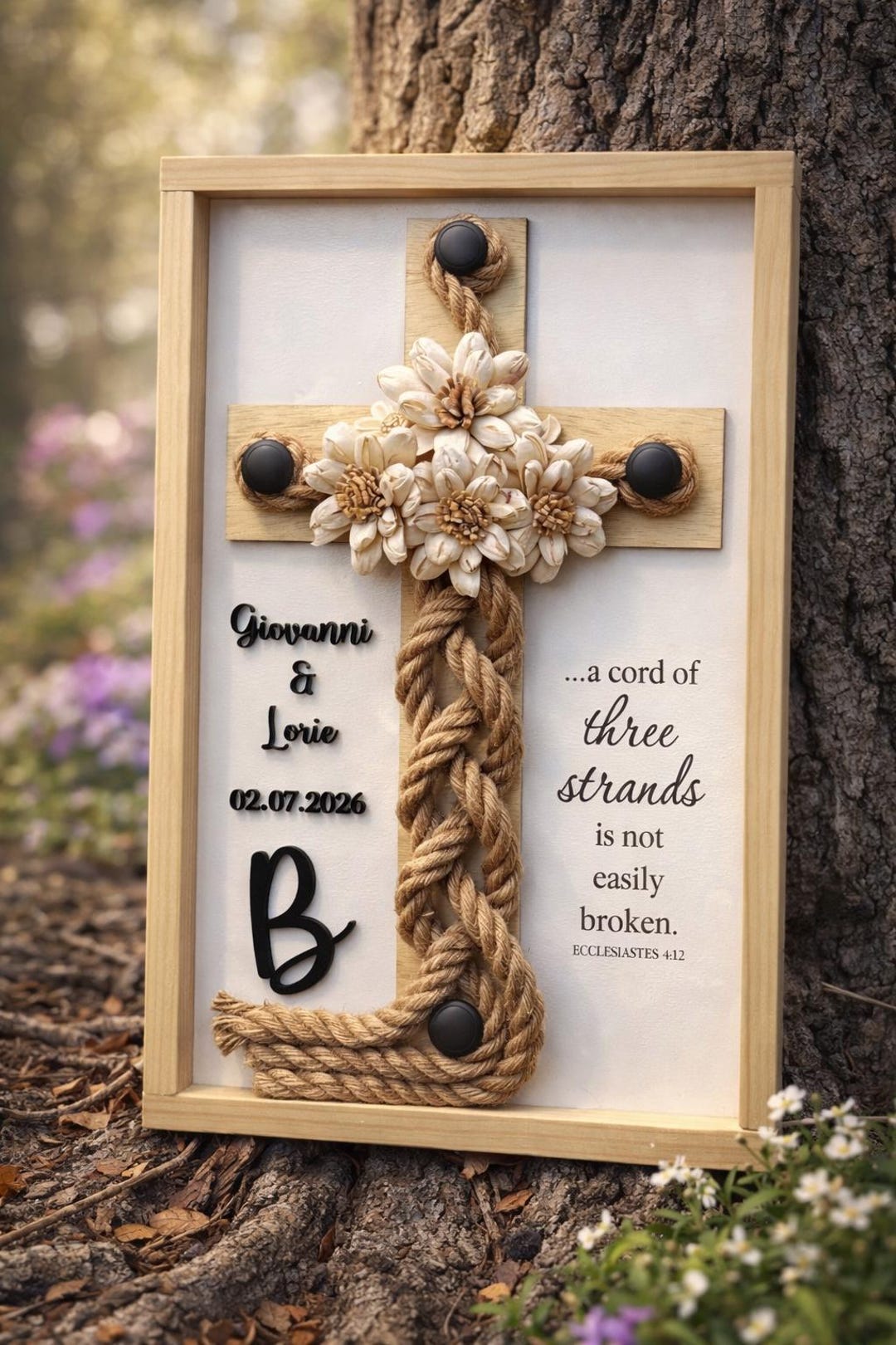 Personalized Cord Of Three Strands Wedding Anniversary Gift Rustic 