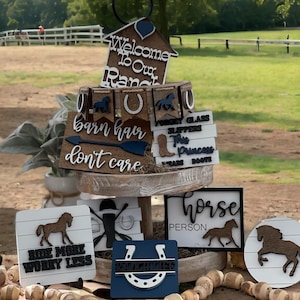 Welcome to our Horse Ranch Tier Tray Set / Horse Tier Tray Set / Welcome to our Ranch Tier Tray Set / Cowboy Tier Tray Set/ Equestrian