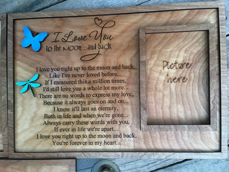 I Love You to the Moon and Back Picture Frame / Memorial Etsy