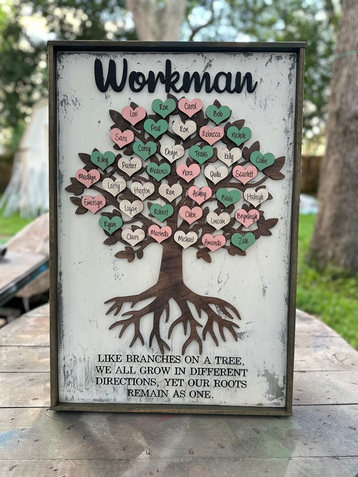 Rustic Family Tree Sign Personalized Rustic Family Tree Sign: Engraved Wood Wall Hanging - Etsy