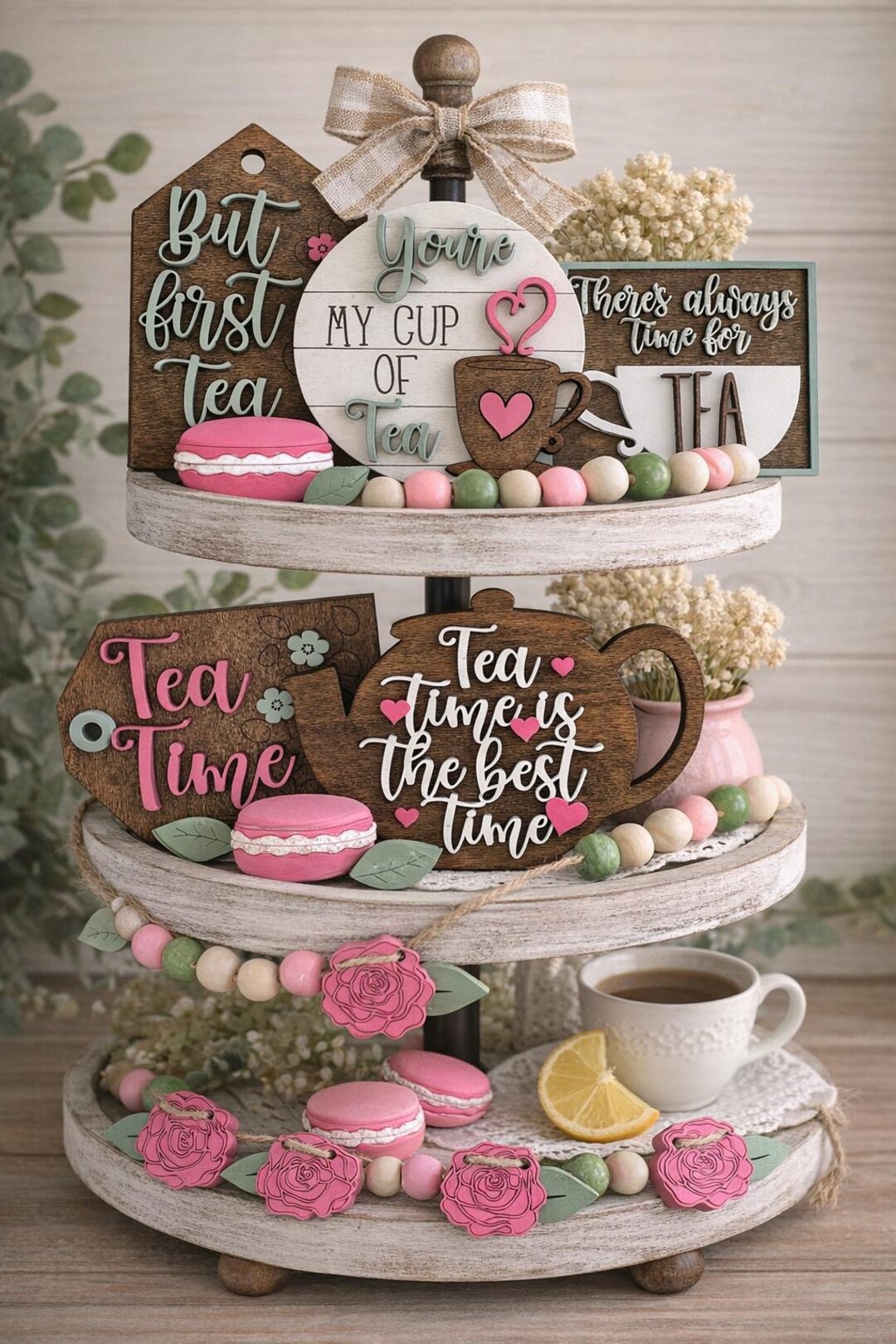 Tea Time Tier Tea Time Tier Tray Set - Etsy