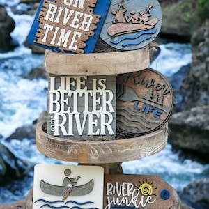 River Time Tier Tray Set / Life is Better on the River TT set / River TT Set / On River Time / River Junkie